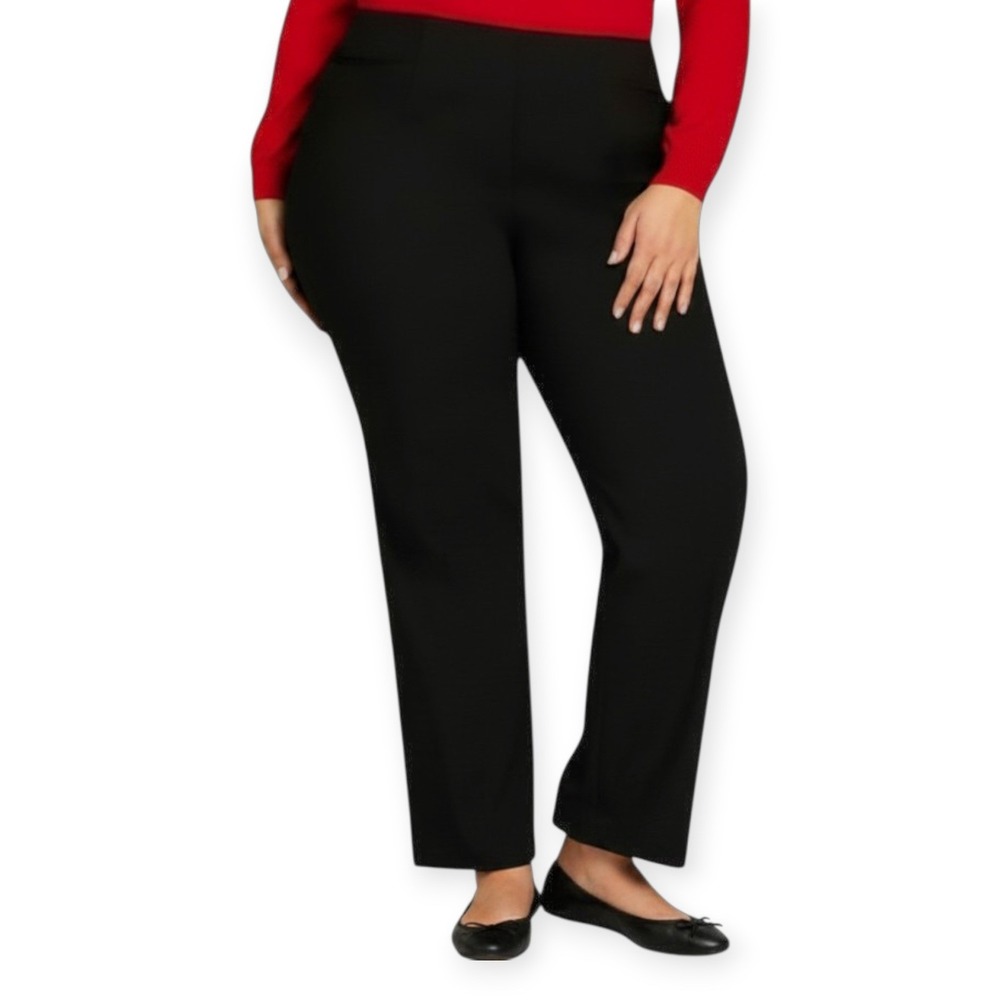 Avenue Women 28 Plus Petite NWT Super Stretch Boot Leg Pull On Pants Lightweight